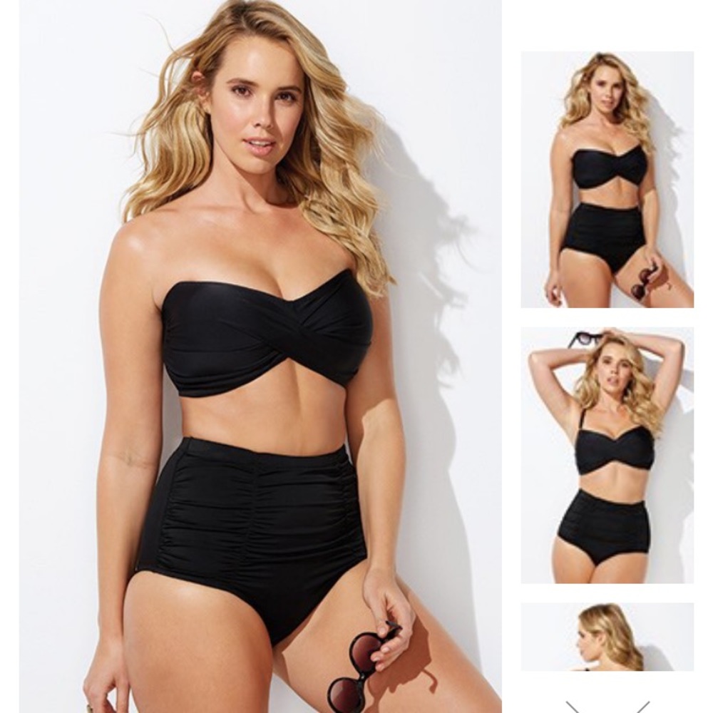NWT! Black-Swimsuits For All Valentine Bikini Set.